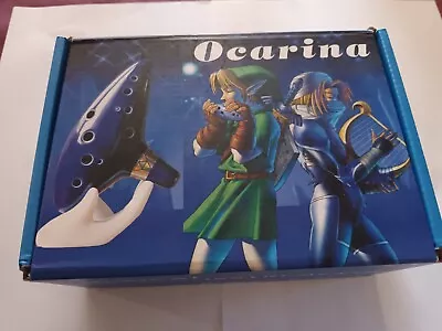 Legend Of Zelda Ocarina Musical Instrument Blue Ceramic In Box • $45