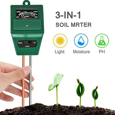 3 In1 Soil Tester Water PH Moisture Light Test Meter Kit For Garden Plant Flower • $6.99