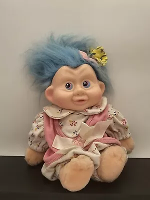 £12.57 • Buy Vintage 1991 Applause Magic Troll Baby Alissa ? Blue Hair Plush Doll Dress