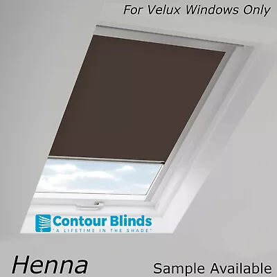 Henna Brown Blackout Fabric Skylight  Blinds Made For All Velux® Roof Windows  • £0.99