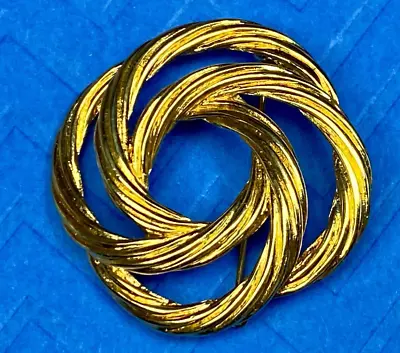 Vintage Monet Brooch Pin Infinity Knotted Twisted Wreath Gold Tone • $9.99