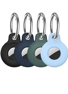 Apple Airtag Case Silicone Holder Keyring Cover Multi Colour Pack Of 4 • £5.99