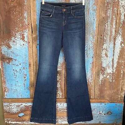 J Brand Dark Wash Love Story Wide Flare Leg Jeans Size 28 • £42.76