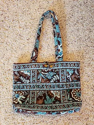 Vera Bradley Retired Java Blue Small Tote Bag Handbag Purse Cotton Fabric Vtg • $14.99