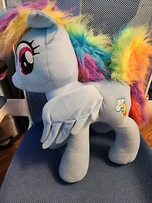 My Little Pony RAINBOW DASH LG 18  Winged Plush Hasbro 2014 Colorful Mane Tail • $18