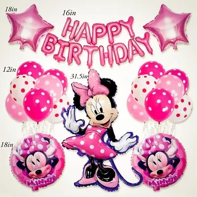 Disney Minnie Mouse Girls Birthday Ballon Set XL • £27.71