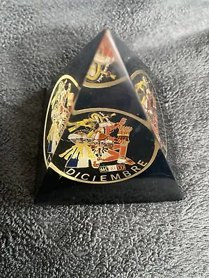 Vintage Diciembre December Mayan Aztec Lucite Pyramid Paperweight Mexico • $5