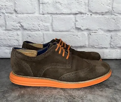 Cole Haan Men's Lunargrand C11097 Brown Suede Wingtip Ox Sneakers Size 10.5 • $42.49