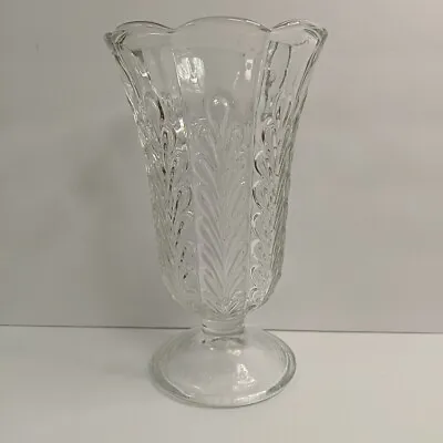 Vintage E.O. Brody Co. M5200 Pedestal Glass Vase Flower Fern Pattern • $21.99