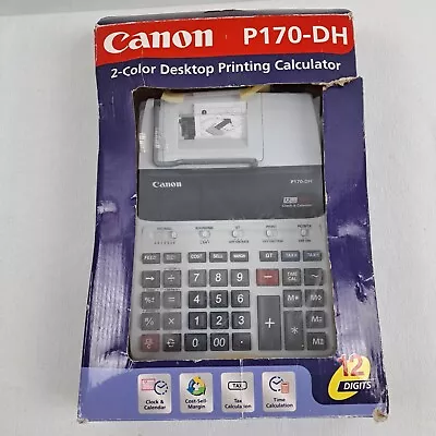 Canon P170-DH 12 Digit 2 Color Desktop Printing Calculator  NOB • $49.99