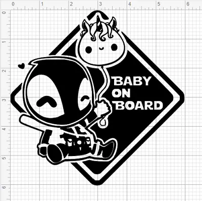  Baby On Board - Deadpool  - Vinyl Sticker Rated To Last 6+ Years Outside! • $5