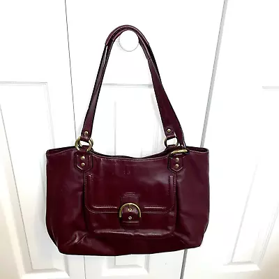 Coach Belle Leather Carryall Shoulder Bag F24961 Bordeaux • $55