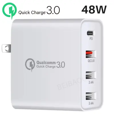 Multi USB C PD Fast Quick Charge 3.0 Wall Charger Adapter For IPhone Samsung LG • $15.23