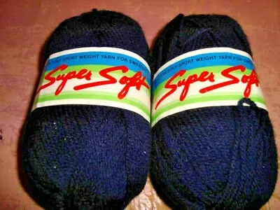 (NEW) 2 Skeins Lana Moro Super Soft 3 Sport Yarn 1.75 OZ/175 Yd ~ NAVY BLUE #630 • $15.98