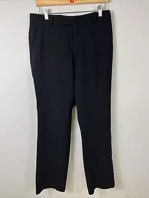 John Varvatos Slim Fit Mercer Pants Black White Pinstripe Striped EU 48 US 32x33 • $39.90