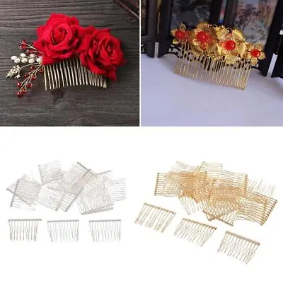 20 Pieces Blank Hairpins Metal Side Comb Bridal Hair Decoration • £7.01