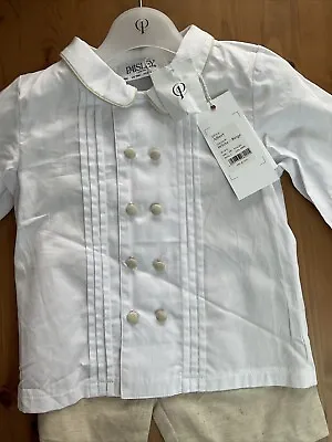 £0.01 • Buy Paisley Of London Boys Suit 18 Months Cream Shirt And Trousers