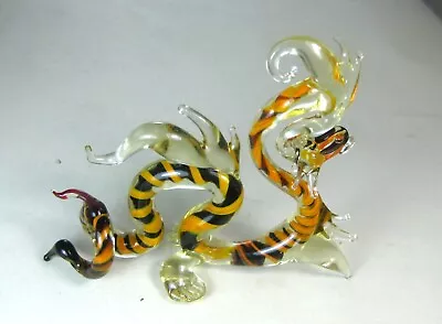 Hand Blown Glass Animal Dragon Murano Style Figurine Ornament miniature • $25.99