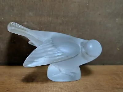 Moineau Hardi Lalique France Frosted Sparrow Crystal Paperweight Signed  • $74.95