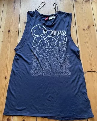 Nirvana Vest Grunge Rock Band Merch Tee Top Tank Ladies Size Small Kurt Cobain • £12.95