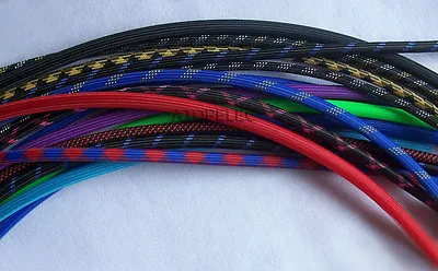 Mix Color 2MM-16MM Wide TIGHT Braided PET Expandable Sleeving Cable Wire Sheath • £2.39