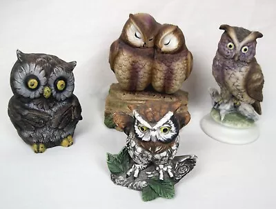 4 Vintage Porcelain OWL FIGURINES - Gorham Music Box Lefton Ardco Bank • $14.99