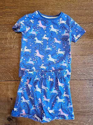 M&S Girls Pyjamas Short Pj Set Age 2-3 Years Purple Unicorn  • £4