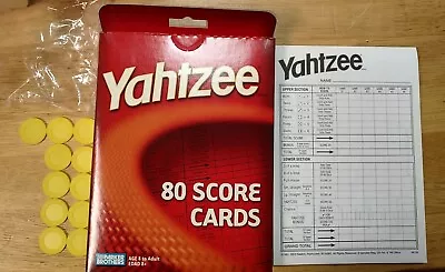 YAHTZEE Score Pads 80 Score Cards + Extra Pads / Tokens • $9.26