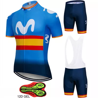 2021 Hot Movistar Team Cycling Jersey Set Summer Bike Jersey Cycling Clothing • $22.99