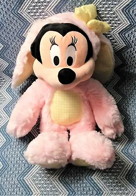 Disney Minnie Mouse Easter Pink Bunny Rabbit Costume Stuffed Animal Plush 14  • $22.75