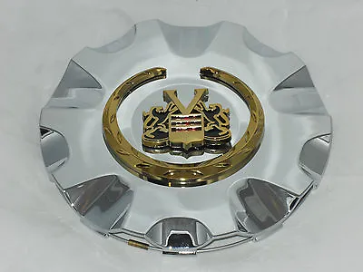 Sage Vogue Tyre Cadillac Wheel Rim Chrome Gold Wreath Crest Center Cap 99-1101 • $59.99