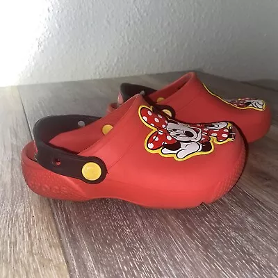 Crocs Minnie Mouse Kids Clog Slip On Sandals Black Red Girls Youth US Size C11 • $29.99