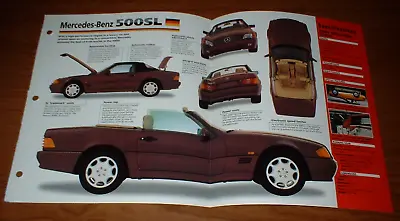 ★★1989 Mercedes 500sl Spec Sheet Brochure Poster Print Photo 500 Sl 89 90 91-99★ • $9.99