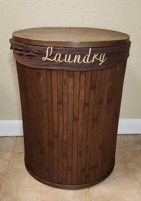 Slated Wood Laundry Hamper • $29.56