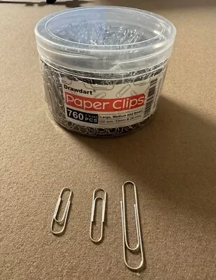 Paper Clips 760 PCs Assorted Sizes Large Medium Small Paperclips Silver Office • $4.99