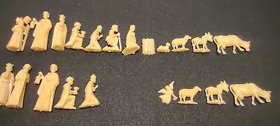 Vintage Miniature Nativity 21 Tiny Figures Baby Jesus Mary Joseph Kings Animals • $12.75