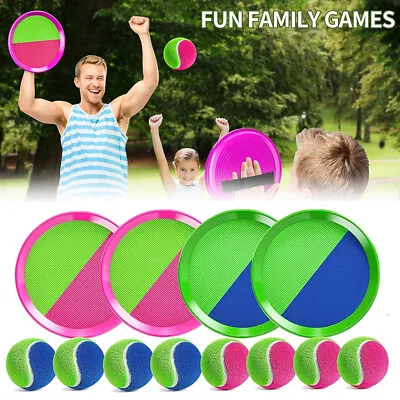 Catch Ball Bat & Ball Grip Flip Toss Ball Game Outdoor Game Kids Sport Toy NEW • £11.90