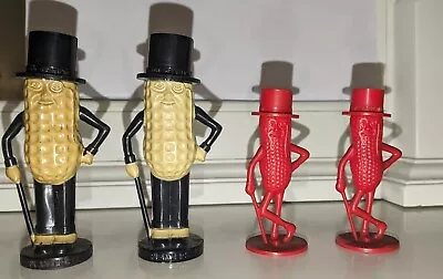 2 Sets Vintage Mr. Peanut Salt Pepper Shakers Top Hat Red Black Figure + Bonus  • $17.77