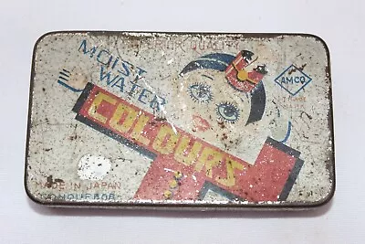 Vintage 1950's Child's Tin Litho Toy Paint Box Watercolor Amco Japan • $25.99