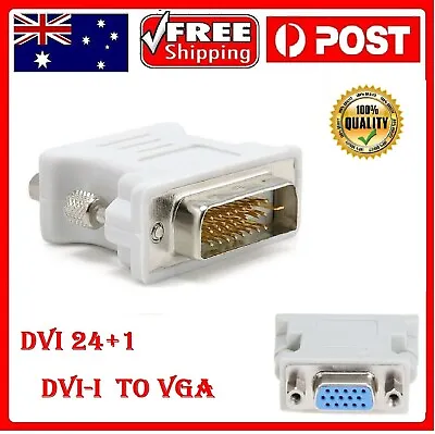 $9.99 • Buy DVI Male 24+1 Pin To VGA 15 Pin Video Converter Female Socket PC Laptop Adapter