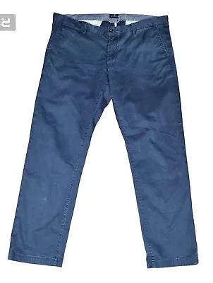 Mens Gant Slim Fit Chino Trousers Navy Blue W38 L34 Vintage • £24.99