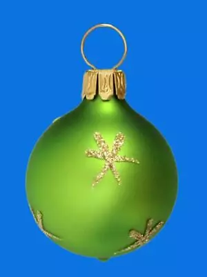 Mini Apple Green Ball German Blown Glass Christmas Feather Tree Ornament • $6.95