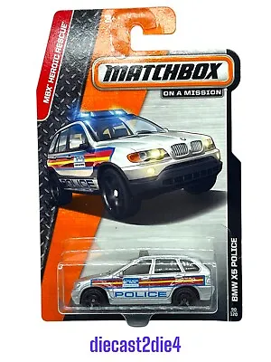 Matchbox 2013 Release BMW X5 POLICE #90/120 Lot Of 2 Carded And  Loose 1:64 • $13.99