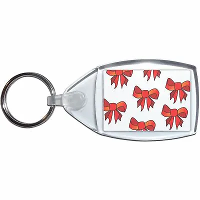 £3.49 • Buy Bow Pattern - Clear Plastic Key Ring Size Choice New