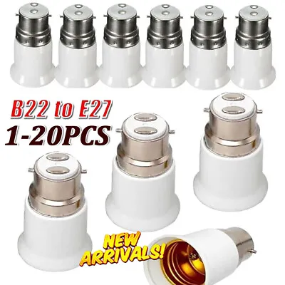 2-20PCS B22 To E27 Light Socket Adapter Bayonet Lamp Base To Edison E27 Bulb  • £2.34