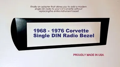 C3 Corvette 1968 - 1976 Single DIN Radio Bezel Adapter Face Plate • $55