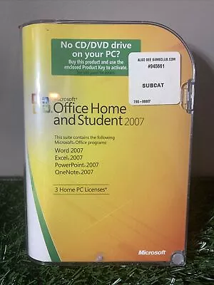 Microsoft Office Home And Student 2007 DVD With Product Key • $24.99