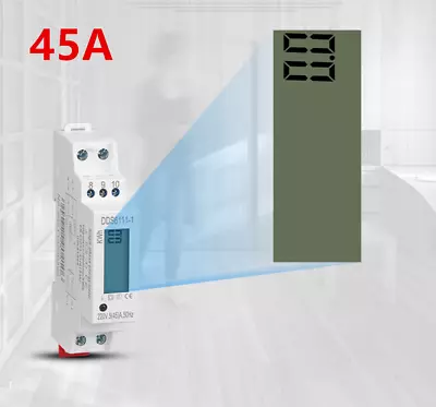 220V 45A Digital Rail Electric Meter LCD Single Phase Energy Meter KWh Meter • $32.58