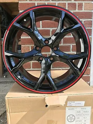 $820 • Buy 18  Gloss Black Red Lip Wheels - Fits Honda Civic Odyssey TypeR Style JDM