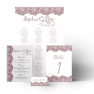 Lace Wedding Table Seating Plan Chart Place Cards Canvas Frame Poster ANY COLOUR • £1.69